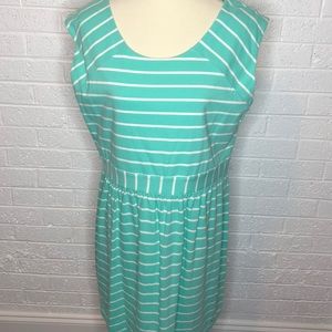 Vineyard Vines Teal And White Striped Dress